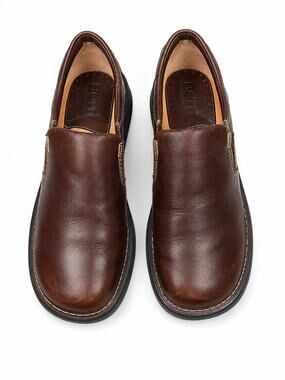 Born Womens 6.5 Brown Leather Slip On Comfort Loafers Casual Opanka Walking Shoe